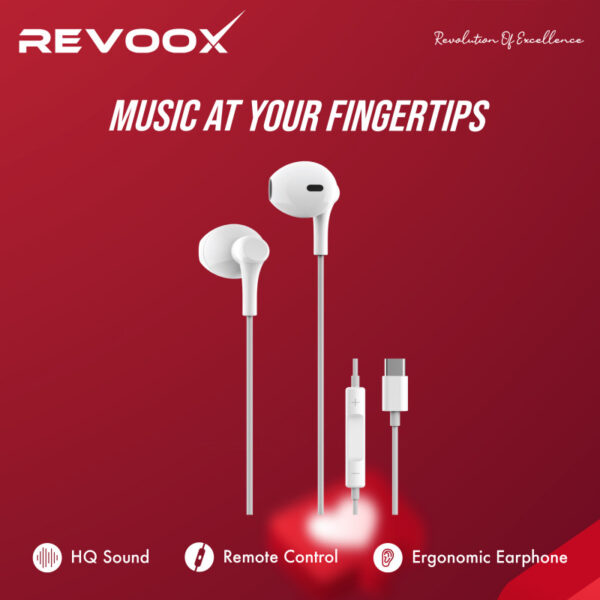 Ecouteurs REVOOX Type-C RE-C01 pour iPhone 16 et les telephone Android Type C