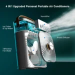 Refroidisseur d'air portable 3-en-1 avec humidificateur et ventilateur silencieux – Idéal pour maison ou bureau - Image 3