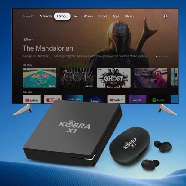Kobra X1 2026 – TV Box Android Google TV | 4K HDR + WiFi Dual + Abonnements
