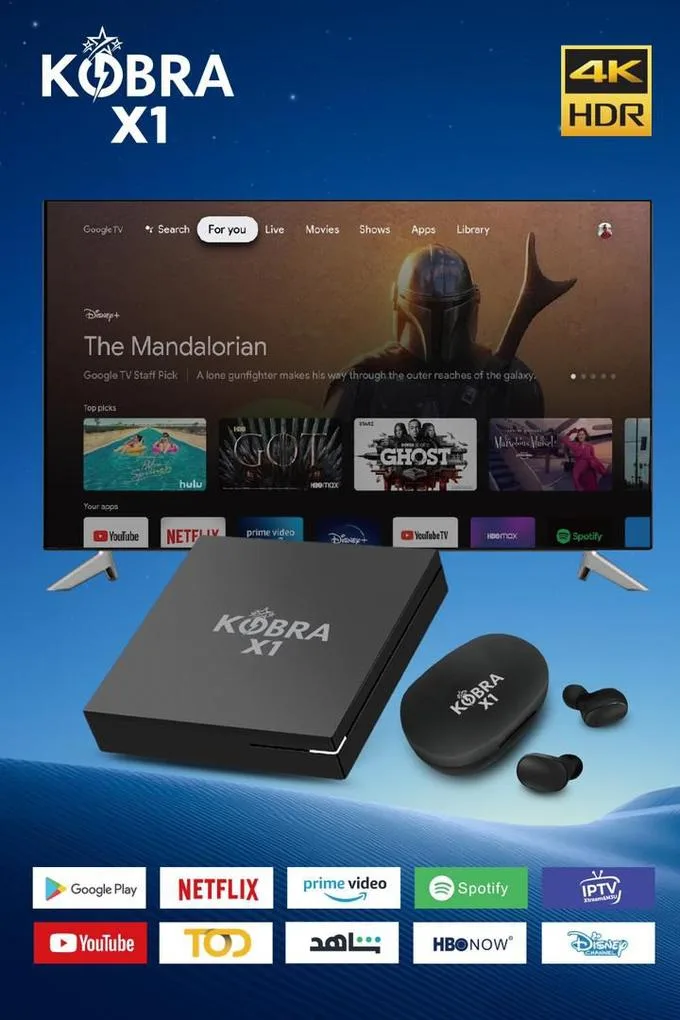 Kobra X1 2026 Kobra X1 2026 – TV Box Android Google TV | 4K HDR + WiFi Dual + Abonnements - Image 1